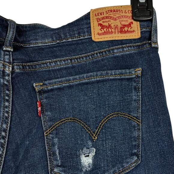 Levi’s 711 Womens SZ 28 Skinny Jeans Distressed Pockets Stretch Zip-Fly Low-Rise - Picture 8 of 12